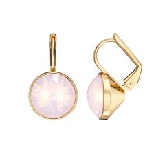 Bella Earrings with 4 Carat Rose Water Opal Crystals Gold Plated