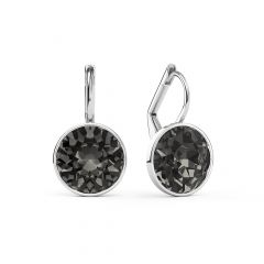 Bella Earrings with 4 Carat Black Diamond Crystals Silver Plated