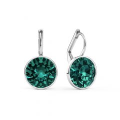 Bella Earrings with 4 Carat Blue Zircon Crystals Silver Plated