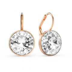 Bella Earrings with 8.5 Carat Clear Crystals Rose Gold Plated