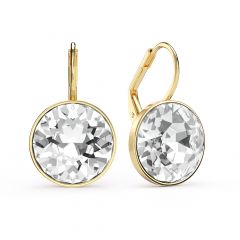 Bella Earrings with 8.5 Carat Clear Crystals Gold Plated