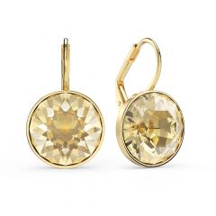 Bella Earrings with 8.5 Carat Golden Shadow Crystals Gold Plated