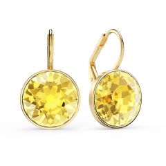Bella Earrings with 8.5 Carat Light Topaz Crystals Gold Plated