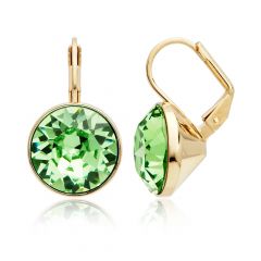 Bella Earrings with 8.5 Carat Peridot Crystals Gold Plated