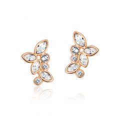 Enchanted Stud Earrings with Austrian Crystals Rose Gold Plated