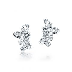 Enchanted Stud Earrings with Austrian Crystals Rhodium Plated