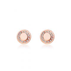 Mini Cosmos Stud Earrings with Swarovski® Crystals Rose Gold Plated