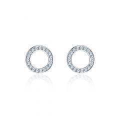 Open Circle Pave Earrings with Austrian Crystals