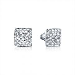 Glance Earrings with Swarovski Crystals Rhodium Plated