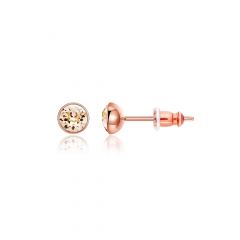 Signature Stud Earrings with Carat Silk Swarovski Crystals 3 Sizes Rose Gold Plated