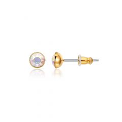 Signature Stud Earrings with Carat Aurore Boreale Swarovski Crystals 3 Sizes Gold Plated