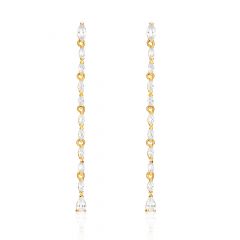 Louison Drop Earrings with CZ Gold Plated