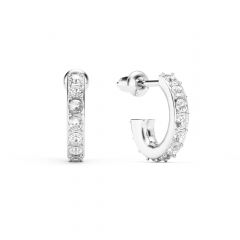 Eternity 11mm Mix Hoop Earrings Clear Crystals Rhodium Plated