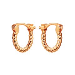 Twist Rope Mix Hoop Carrier Earring Rose Gold Plated