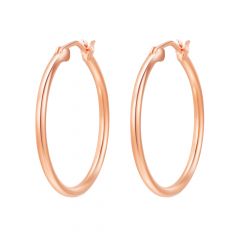 Minimal Mix Carrier Hoop Earrings 26mm Rose Gold Plated