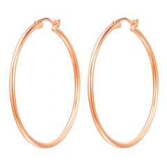 Minimal Mix Carrier Hoop Earrings 39mm Rose Gold Plated