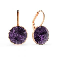 Bella Earrings with 6 Carat Iris Crystals Rose Gold Plated