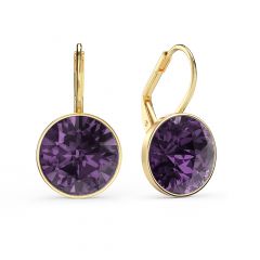 Bella Earrings with 6 Carat Iris Crystals Gold Plated