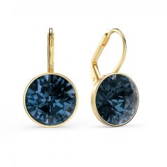 Bella Earrings with 6 Carat Montana Crystals Gold Plated