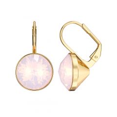 Bella Earrings with 6 Carat Rose Water Opal Crystals Gold Plated