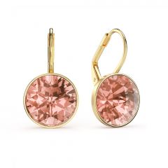 Bella Earrings with 6 Carat Vintage Rose Crystals Gold Plated