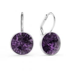 Bella Earrings with 6 Carat Iris Crystals Silver Plated
