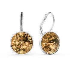 Bella Earrings with 6 Carat Light Colorado Topaz Crystals Silver Plated
