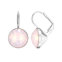 Bella Earrings with 6 Carat Rose Water Opal Crystals Silver Plated