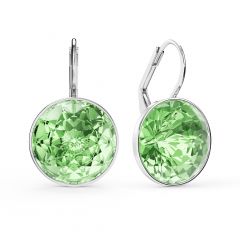 Bella Earrings with 10 Carat Peridot Crystals Silver Plated