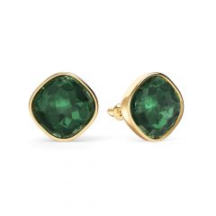 Cushion Statement Mix Carrier Earrings Emerald Crystals Gold Plated