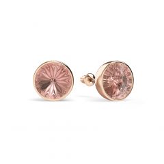 Statement Mix Stud Carrier Earrings Vintage Rose Crystals Rose Gold Plated