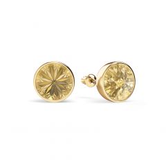 Statement Mix Stud Carrier Earrings Golden Shadow Crystals Gold Plated