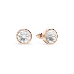 Mix Stud Carrier Earrings Clear Crystals Rose Gold Plated