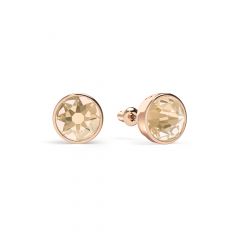 Mix Stud Carrier Earrings Silk Crystals Rose Gold Plated