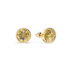 Mix Stud Carrier Earrings Golden Shadow Crystals Gold Plated