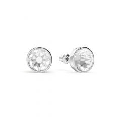 Mix Stud Carrier Earrings Clear Crystals Silver Plated