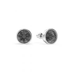 Mix Stud Carrier Earrings Silver Night Crystals Silver Plated