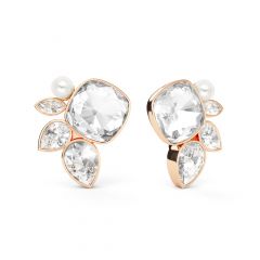 Katelyn Mix Statement Carrier Earrings Rose Gold Plated