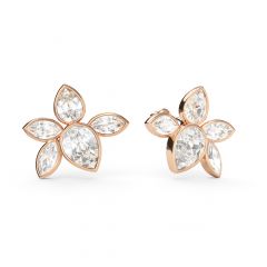 Selia Mix Statement Carrier Earrings Rose Gold Plated