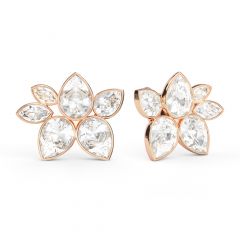 Robyn Mix Drop Carrier Earrings Rose Gold Plated