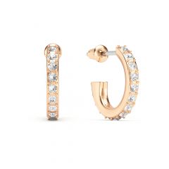 Eternity 14mm Mix Hoop Earrings Clear Crystals Rose Gold Plated