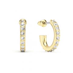 Eternity 14mm Mix Hoop Earrings Clear Crystals Gold Plated