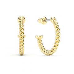 Rope Coil 17mm Mix Hoop Earrings Gold Plated