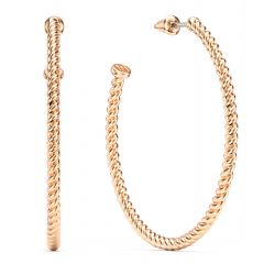 Rope Coil 40mm Mix Hoop Earrings Rose Gold Plated