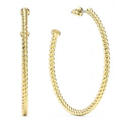 Rope Coil 40mm Mix Hoop Earrings Gold Plated