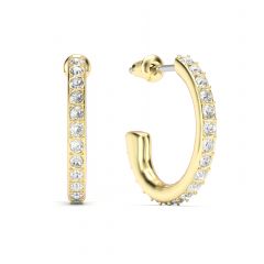 Eternity 18mm Mix Hoop Earrings Clear Crystals Gold Plated