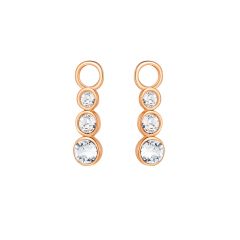 Attract Trilogy Mix Hoop Earring Charms with Swarovski Crystals Rose Gold Plated