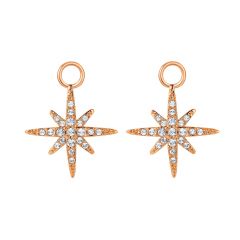 Polaris Star Mix Charms Clear Crystals Rose Gold Plated