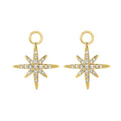 Polaris Star Mix Charms Clear Crystals Gold Plated