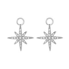 Polaris Star Mix Charms Clear Crystals Rhodium Plated